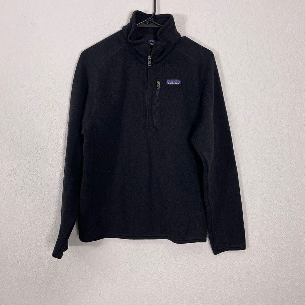 Patagonia‎ Black Fleece Lined Quarter Zip Better Sweater Pullover Women’s Small